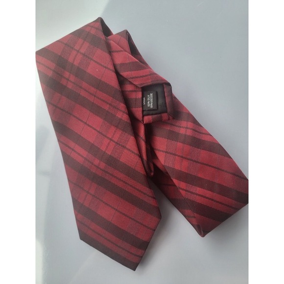 Calvin klein red diagonal stripe‎ silk blend tie - Picture 1 of 4